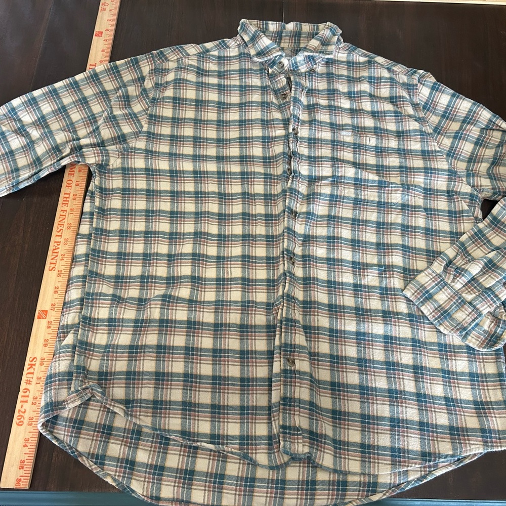 The Southern Shirt Company Teal and White Plaid Casual Button-Down